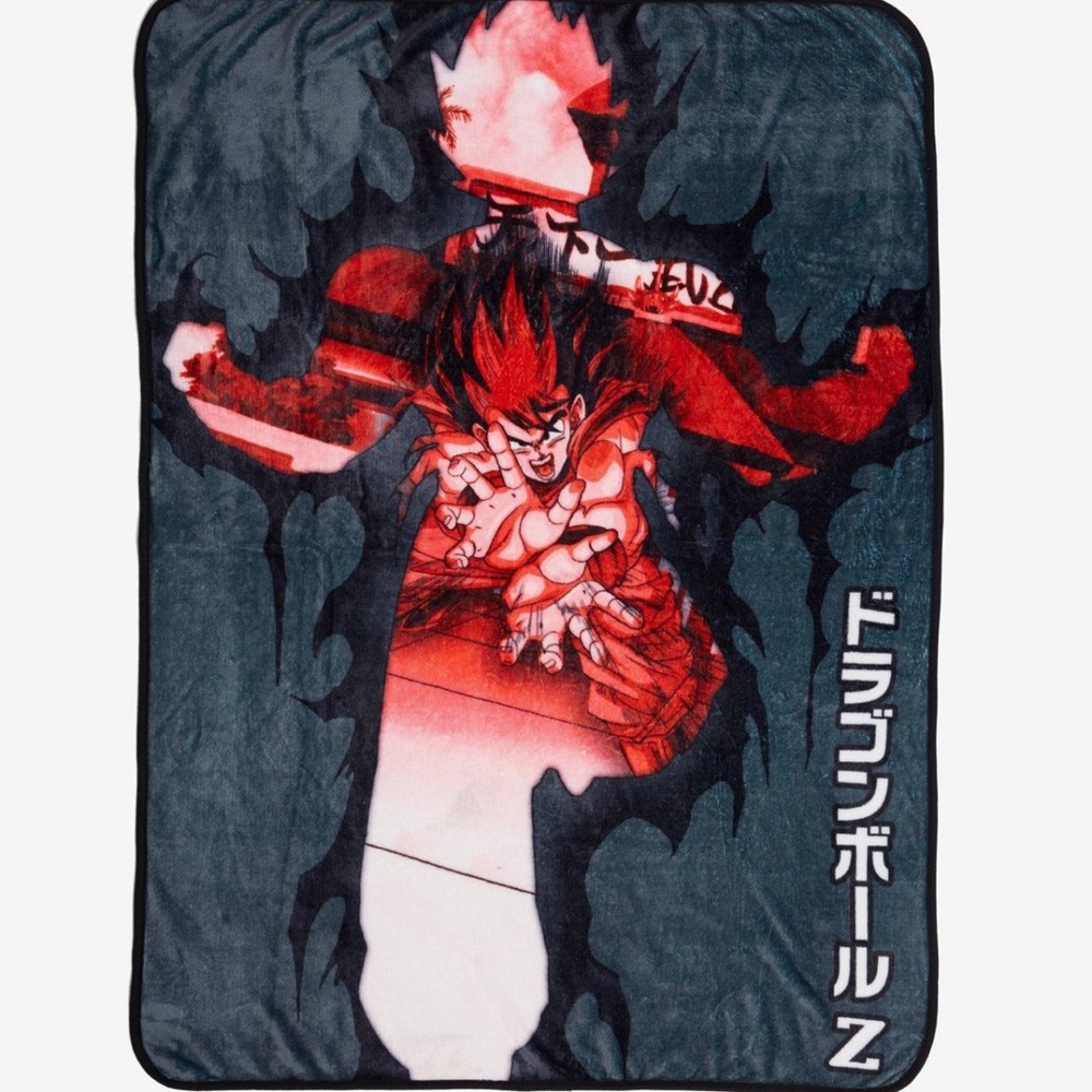 Hot Topic Black and Red Blanket Bold Graphic Design